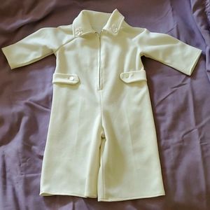 Vintage boy jumpsuit, off white, handmade (?)